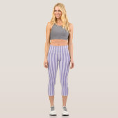 Lila Streifen Capri Leggings (Vorderseite)