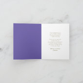 Lila Streifen Foto Moderner Abschluss Dankeskarte (Innenseite)