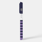 Lila Streifen für die Navy, Dunkelblau, Weiß iPhone Hülle (Linke Seite)