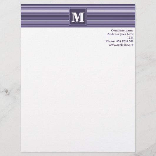 Lila Streifen für Monogramm-Härte Briefkopf (Vorderseite)