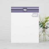 Lila Streifen für Monogramm-Härte Briefkopf (Stehend Vorderseite)