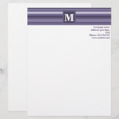 Lila Streifen für Monogramm-Härte Briefkopf (Vorne/Hinten)