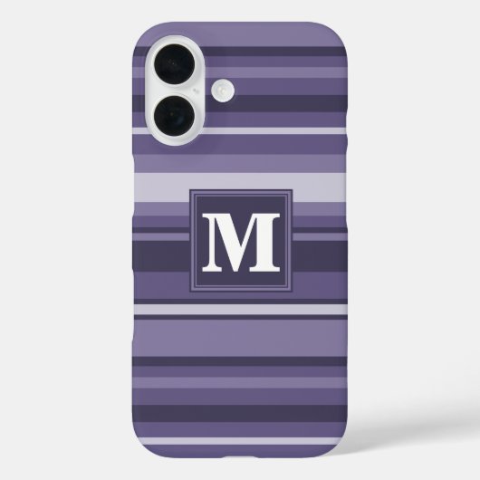 Lila Streifen für Monogramm-Härte Case-Mate iPhone Hülle (Rückseite)