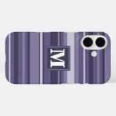 Lila Streifen für Monogramm-Härte Case-Mate iPhone Hülle (Rückseite (Horizontal))