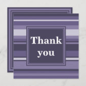 Lila Streifen für Monogramm-Härte Dankeskarte (Vorne/Hinten)