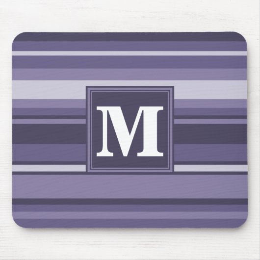 Lila Streifen für Monogramm-Härte Mousepad (Vorne)