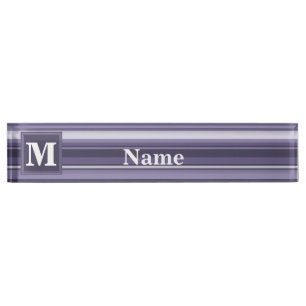 Lila Streifen für Monogramm-Härte Namensplakette