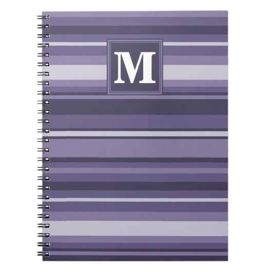 Lila Streifen für Monogramm-Härte Notizblock (Vorderseite)