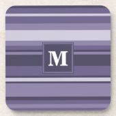 Lila Streifen für Monogramm-Härte Untersetzer (Vorderseite)