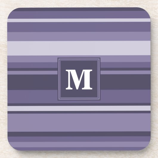 Lila Streifen für Monogramm-Härte Untersetzer (Vorderseite)