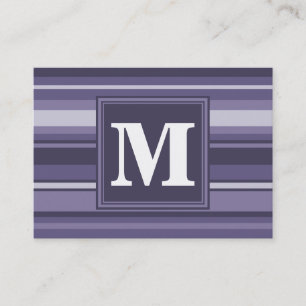 Lila Streifen für Monogramm-Härte Visitenkarte