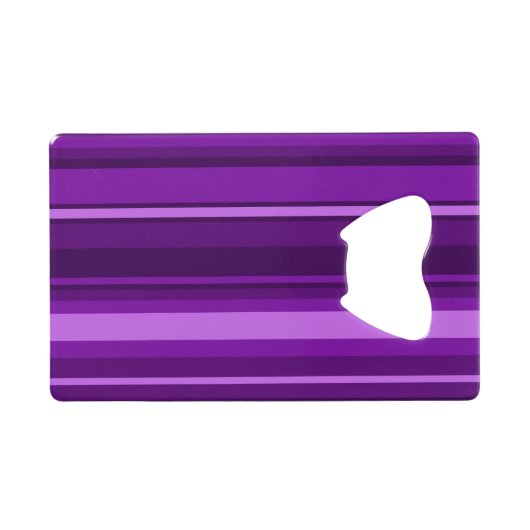 Lila Streifen Geldkarten Flaschenöffner (Rückseite Horizontal)