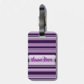 Lila Streifen Gepäckanhänger (Rückseite vertikal)