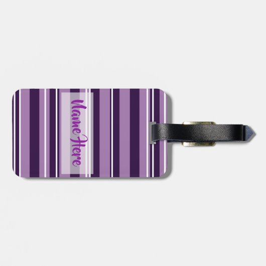 Lila Streifen Gepäckanhänger (Rückseite horizontal)