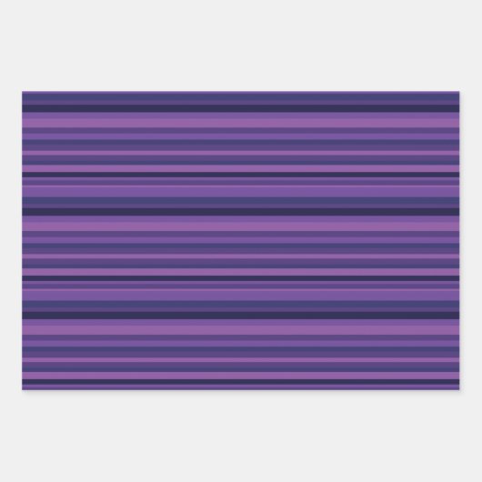 Lila Streifen Geschenkpapier Set (Vorderseite)