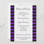 Lila Streifen, Glitzer Streifen, Probe Abendessen Einladung (Vorderseite)