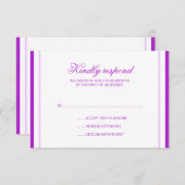 Lila Streifen Hochzeitskarte RSVP Karte (Vorne/Hinten)
