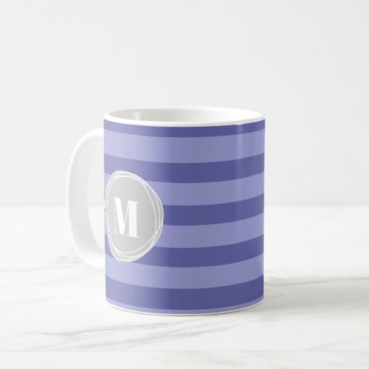 Lila Streifen Kaffeetasse (Vorderseite Links)