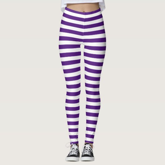 Lila Streifen Leggings (Vorderseite)