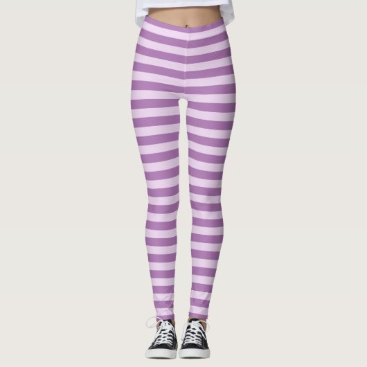 Lila Streifen Leggings (Vorderseite)