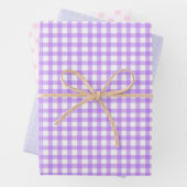 Lila Streifen Lila- und rosa Polka-Dots-Muster Geschenkpapier Set (Beispiel)