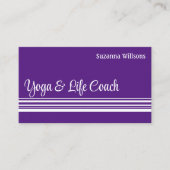 Lila Streifen mit Beruflichem Foto Visitenkarte (Vorderseite)