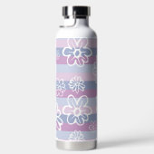 Lila Streifen mit Blume Trinkflasche (Rechts)