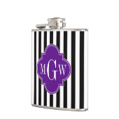 Lila Streifen mit schwarzem Bauch, Folie 3 Monogra Flachmann (Links)