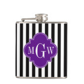 Lila Streifen mit schwarzem Bauch, Folie 3 Monogra Flachmann (Vorderseite)