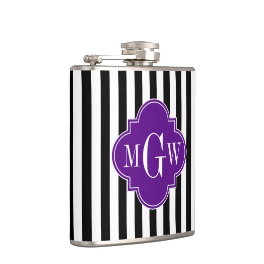 Lila Streifen mit schwarzem Bauch, Folie 3 Monogra Flachmann (Rechts)