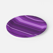 Lila Streifen Pappteller (Schrägansicht)