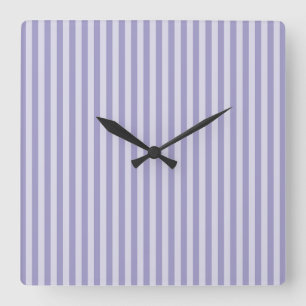 Lila Streifen Quadratische Wanduhr