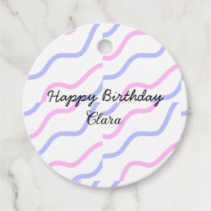 Lila Streifen Rosa Geburtstag Geburtstag hinzufüge Geschenkanhänger