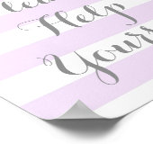 Lila Streifen Silberschnee Bitte helfen Sie sich Poster (Ecke)