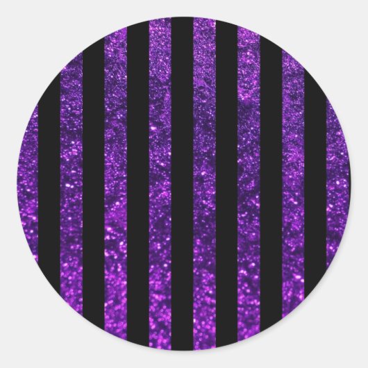 Lila Streifen, Streifen des Glitzer, Streifen Runder Aufkleber (Vorderseite)