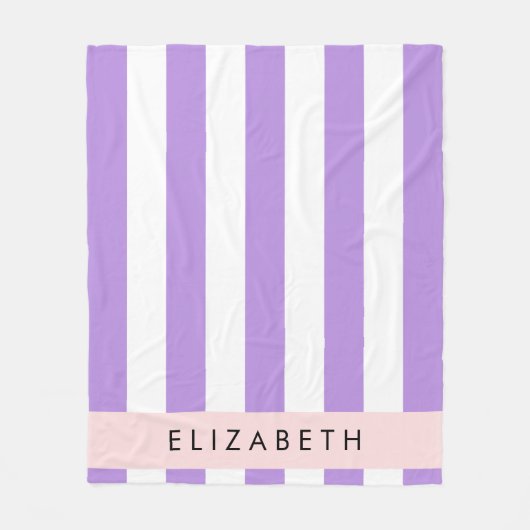 Lila Streifen, Streifen, Linien, Ihr Name Fleecedecke (Vorderseite)