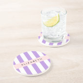 Lila Streifen, Streifen, Linien, Ihr Name Getränkeuntersetzer (Seite)