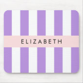 Lila Streifen, Streifen, Linien, Ihr Name Mousepad (Vorne)