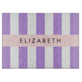Lila Streifen, Streifen, Linien, Ihr Name Schneidebrett (Vorderseite)