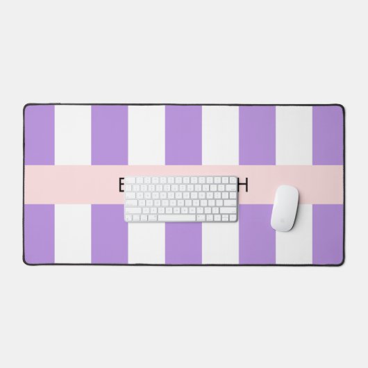 Lila Streifen, Streifen, Linien, Ihr Name Schreibtischunterlage (Tastatur & Maus)