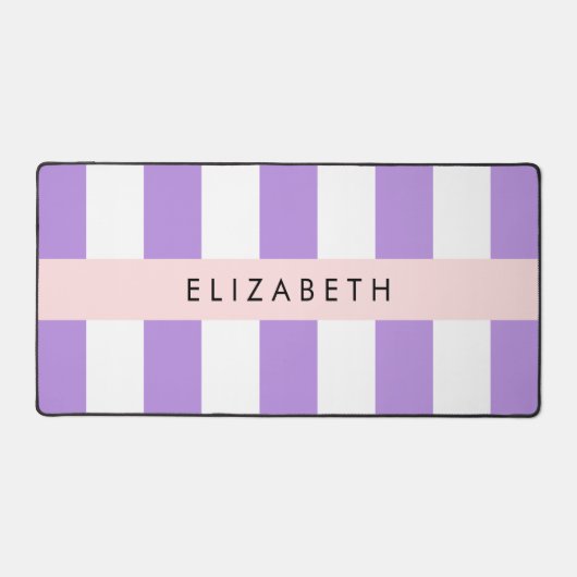 Lila Streifen, Streifen, Linien, Ihr Name Schreibtischunterlage (Vorderseite)