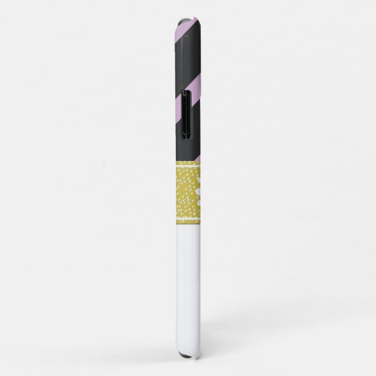 Lila Streifen, Streifenmuster, Linien, Monogramm Case-Mate iPhone Hülle (Hinten/Rechts)