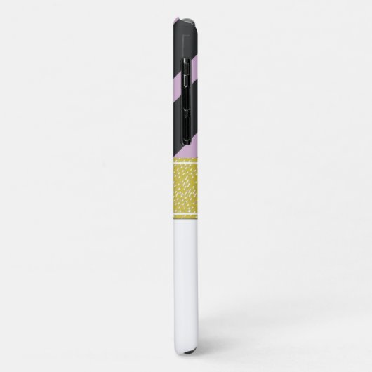 Lila Streifen, Streifenmuster, Linien, Monogramm Case-Mate iPhone Hülle (Hinten/Links)