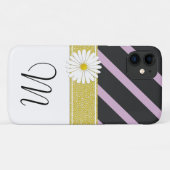 Lila Streifen, Streifenmuster, Linien, Monogramm Case-Mate iPhone Hülle (Rückseite (Horizontal))