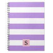 Lila Streifen, Streifenmuster, Linien, Monogramm Notizblock (Vorderseite)