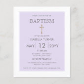 Lila Streifen | Taufen Haushalt Einladung (Vorderseite)