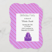 Lila Streifen und Einladung zum Geburtstag (Vorne/Hinten)