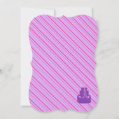 Lila Streifen und Einladung zum Geburtstag (Rückseite)