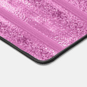 Lila Streifen und Herzen Schreibtischunterlage (Ecke)