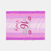 Lila Streifen und Lippen Fleecedecke (Vorderseite (Horizontal))